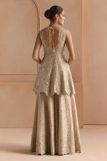 Osaa By Adarsh Embroidered Peplum Top Gharara Set