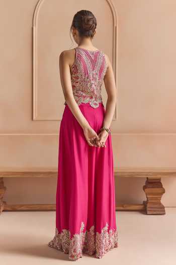 Osaa By Adarsh Zardozi Embroidered Top & Gharara Set 
