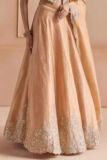 Shop Osaa By Adarsh Gold Tissue Round Neck Zardozi Embroidered Lehenga Set Online at Aza Fashions Shop_Osaa By Adarsh_Gold Tissue Round Neck Zardozi Embroidered Lehenga Set _Online_at_Aza_Fashions