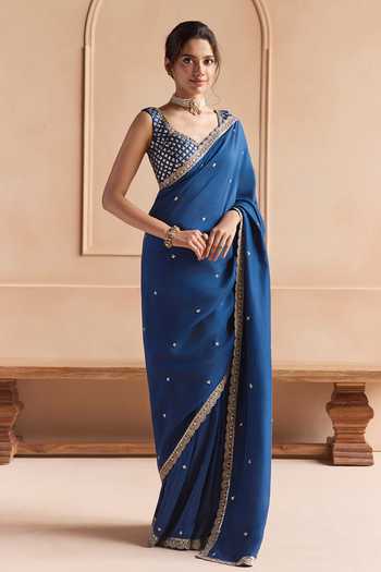 Osaa By Adarsh Zardozi Work Saree & Blouse Set 