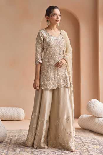 Osaa By Adarsh Zardozi Work Kurta Sharara Set