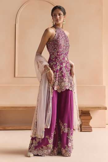 Osaa By Adarsh Embroidered Kurta Sharara Set