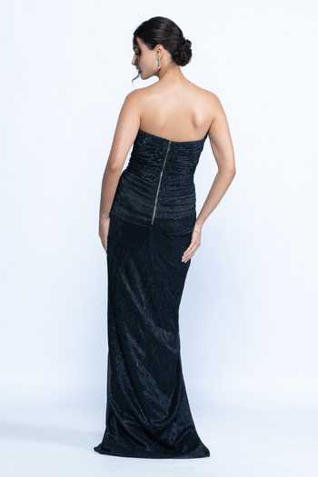 Aangan By Parul Midnight Muse Draped Gown 