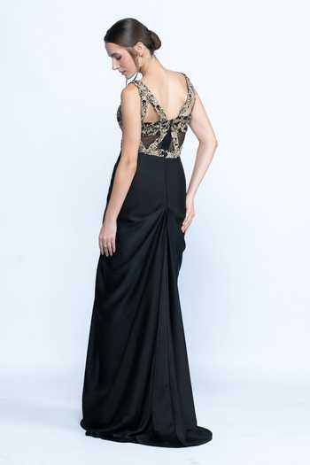 Aangan By Parul Midnight Majesty Embroidered Gown 