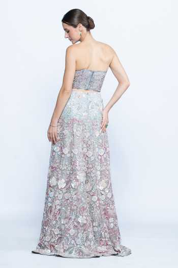 Aangan By Parul Aurora Bloom Embroidered Corset Gown 