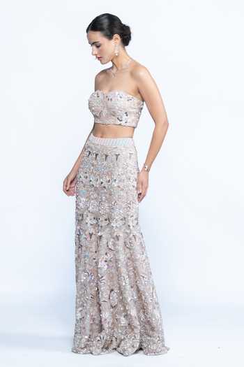 Aangan By Parul Multi Color Organza Sequins, Ethereal Garden Embroidered Corset And Skirt Set Online at Aza Fashions Aangan By Parul_Multi Color Organza Sequins, Ethereal Garden Embroidered Corset And Skirt Set _Online_at_Aza_Fashions