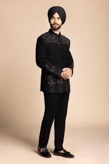 Gargee Designers Crystal Embellished Bandhgala & Pant Set 