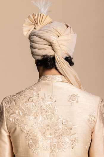 Gargee Designers Raw Silk Embroidered Sherwani Set