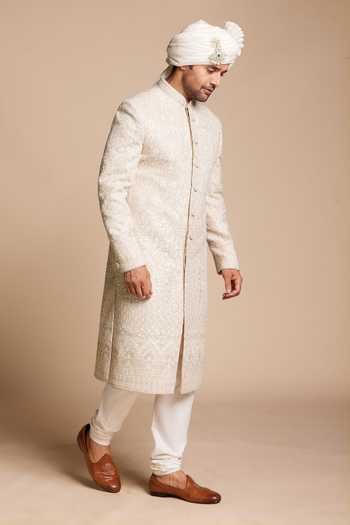 Gargee Designers Chanderi Silk Sherwani Set