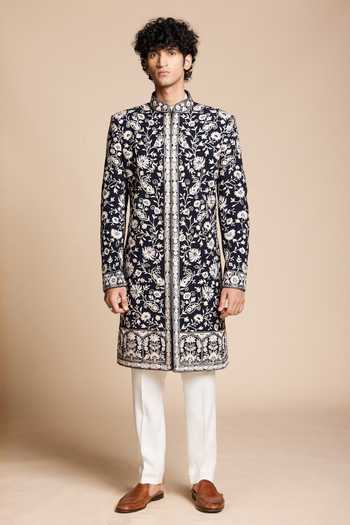 Gargee Designers Floral Embroidered Sherwani Jacket & Pant Set