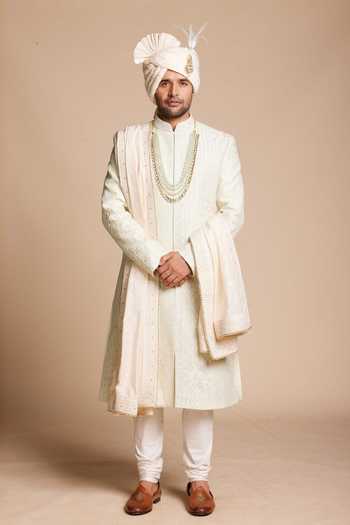 Gargee Designers Embroidered Cotton Silk Sherwani Set