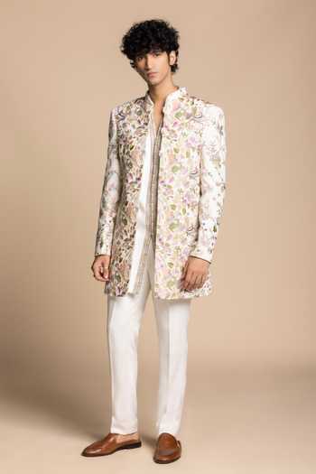 Gargee Designers Botanical Embroidered Bandhgala Set