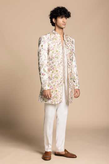 Gargee Designers Botanical Embroidered Bandhgala Set