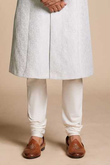 Gargee Designers Blue Viscose, Jacquard Border Embroidered Sherwani Set Online at Aza Fashions Gargee Designers_Blue Viscose, Jacquard Border Embroidered Sherwani Set _Online_at_Aza_Fashions