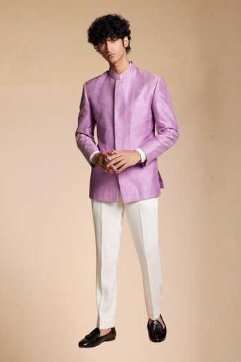 Gargee Designers Textured Pattern Bandhgala & Pant