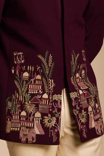 Buy Gargee Designers Cream Polyester Embroidery, Zari Bandhgala Jacket And Pant Set Online at Aza Fashions Buy_Gargee Designers_Cream Polyester Embroidery, Zari Bandhgala Jacket And Pant Set _Online_at_Aza_Fashions