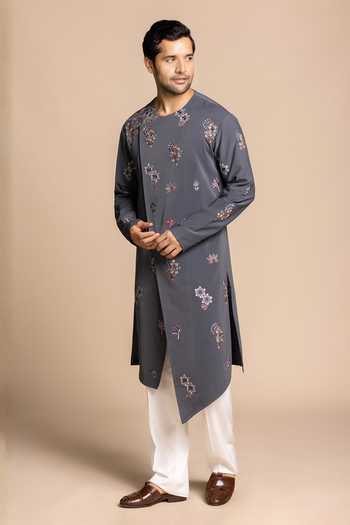 Gargee Designers Embroidered Angarakha Kurta & Pant Set