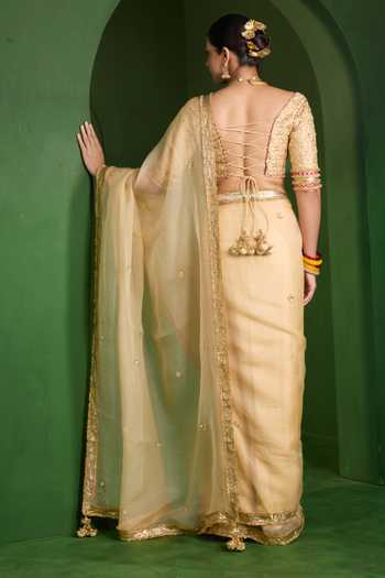 Saina Kapoor Organza Embroidered Saree With Blouse 