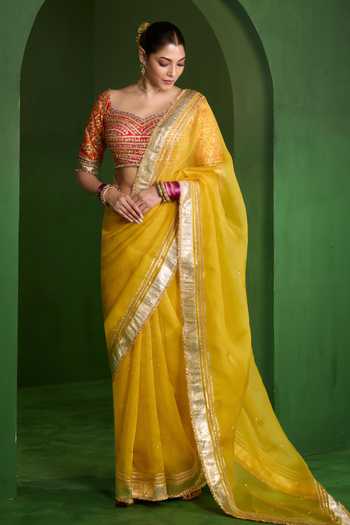 Saina Kapoor Sequin Booti Embroidered Saree With Blouse 