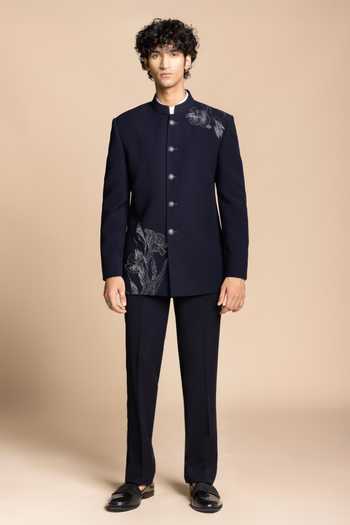 Gargee Designers Navy Metallic Jodhpuri Set