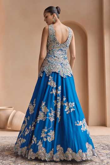 Osaa By Adarsh Embroidered Peplum Jacket Lehenga Set