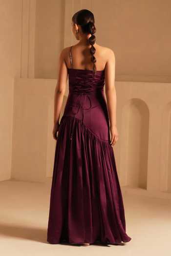 Kiran Kalsi Satin One-Shoulder Dress 