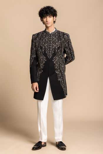 Gargee Designers Noir Crystal Embellished Bandhgala Set