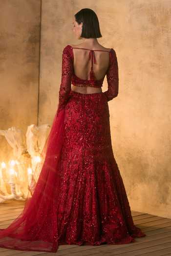 Angad Singh Ember Sequin Work Bridal Lehenga Set 