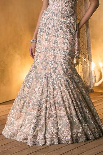 Shop Angad Singh Ivory Net Sweetheart Neck Aurore Embroidered Fish Cut Lehenga Set Shop_Angad Singh_Ivory Net Sweetheart Neck Aurore Embroidered Fish Cut Lehenga Set
