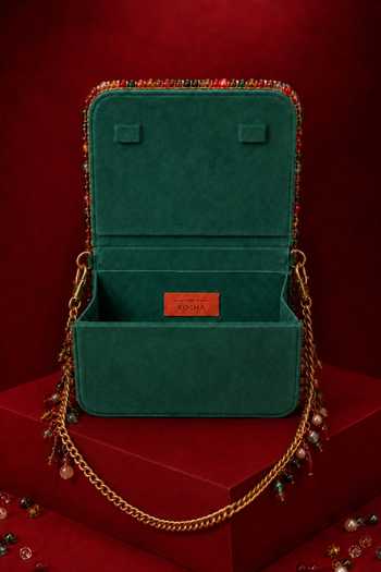 Buy_House Of Kosha_Gold Noorani Stone Embellished Mini Bag _Online_at_Aza_Fashions