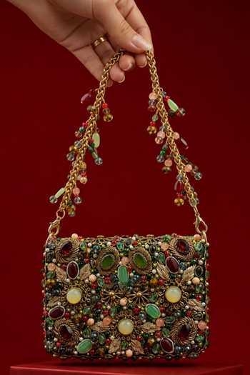 House Of Kosha Noorani Stone Embellished Mini Bag 