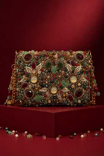 House Of Kosha Noorani Stone Embellished Mini Bag 