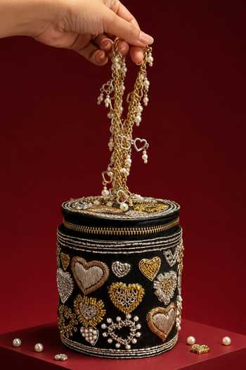 House Of Kosha Malika Embroidered Cylinder Mini Bag 