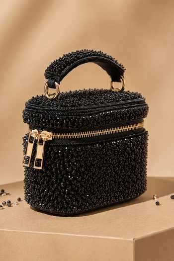 House Of Kosha Black Ziya Embroidered Vanity Bag Online at Aza Fashions House Of Kosha_Black Ziya Embroidered Vanity Bag _Online_at_Aza_Fashions