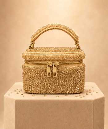 House Of Kosha Gold Ziya Bead Embroidered Vanity Bag Online at Aza Fashions House Of Kosha_Gold Ziya Bead Embroidered Vanity Bag _Online_at_Aza_Fashions