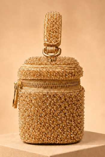 Buy House Of Kosha Gold Ziya Bead Embroidered Vanity Bag Online at Aza Fashions Buy_House Of Kosha_Gold Ziya Bead Embroidered Vanity Bag _Online_at_Aza_Fashions