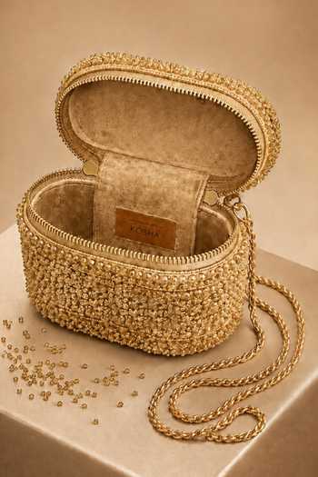 Shop House Of Kosha Gold Ziya Bead Embroidered Vanity Bag Online at Aza Fashions Shop_House Of Kosha_Gold Ziya Bead Embroidered Vanity Bag _Online_at_Aza_Fashions
