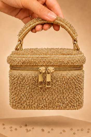 House Of Kosha Ziya Bead Embroidered Vanity Bag 