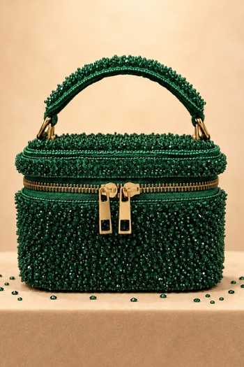 Buy House Of Kosha Emerald Green Ziya Embroidered Vanity Bag Online at Aza Fashions Buy_House Of Kosha_Emerald Green Ziya Embroidered Vanity Bag _Online_at_Aza_Fashions