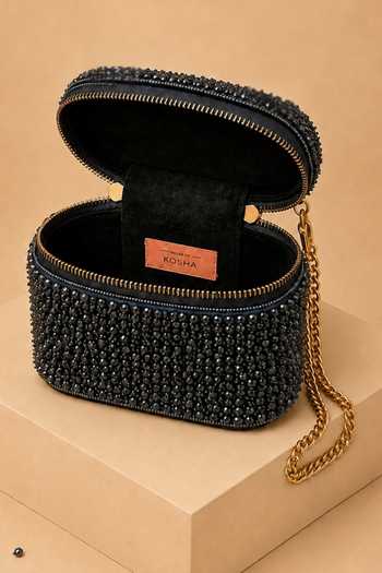 Shop House Of Kosha Navy Ziya Embroidered Vanity Bag Online at Aza Fashions Shop_House Of Kosha_Navy Ziya Embroidered Vanity Bag _Online_at_Aza_Fashions