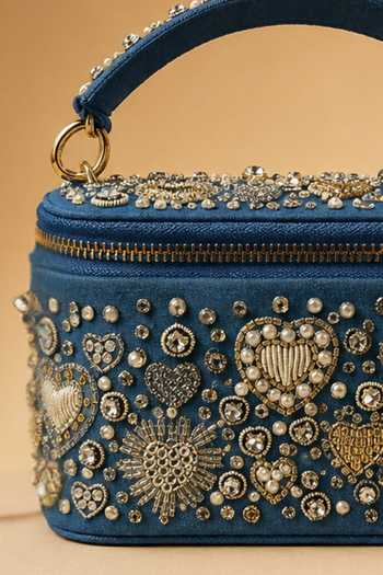 Shop House Of Kosha Blue Alizeh Denim Embroidered Vanity Bag Online at Aza Fashions Shop_House Of Kosha_Blue Alizeh Denim Embroidered Vanity Bag _Online_at_Aza_Fashions