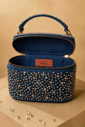 Buy House Of Kosha Blue Inaya Denim Embroidered Vanity Bag Online at Aza Fashions Buy_House Of Kosha_Blue Inaya Denim Embroidered Vanity Bag _Online_at_Aza_Fashions