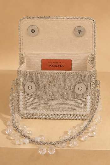 Buy House Of Kosha Silver Elif Embellished Mini Bag Online at Aza Fashions Buy_House Of Kosha_Silver Elif Embellished Mini Bag _Online_at_Aza_Fashions