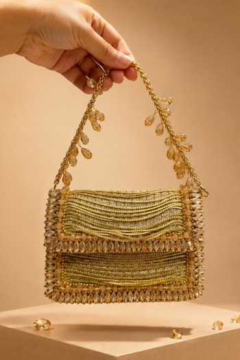 House Of Kosha Elif Gold Embellished Mini Bag 