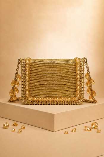 Buy House Of Kosha Gold Elif Embellished Mini Bag Online at Aza Fashions Buy_House Of Kosha_Gold Elif Embellished Mini Bag _Online_at_Aza_Fashions