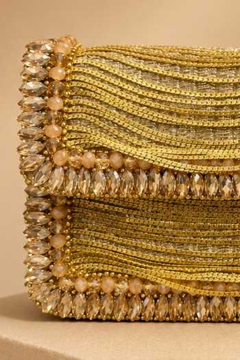 Shop House Of Kosha Gold Elif Embellished Mini Bag Online at Aza Fashions Shop_House Of Kosha_Gold Elif Embellished Mini Bag _Online_at_Aza_Fashions