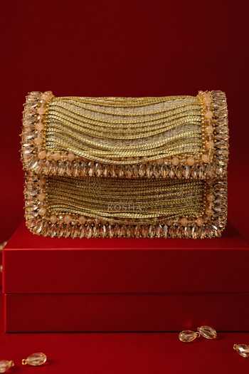 Buy House Of Kosha Gold Elif Georgette Embellished Clutch Online at Aza Fashions Buy_House Of Kosha_Gold Elif Georgette Embellished Clutch _Online_at_Aza_Fashions