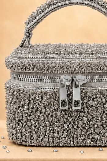 Buy House Of Kosha Silver Ziya Embroidered Vanity Bag Online at Aza Fashions Buy_House Of Kosha_Silver Ziya Embroidered Vanity Bag _Online_at_Aza_Fashions
