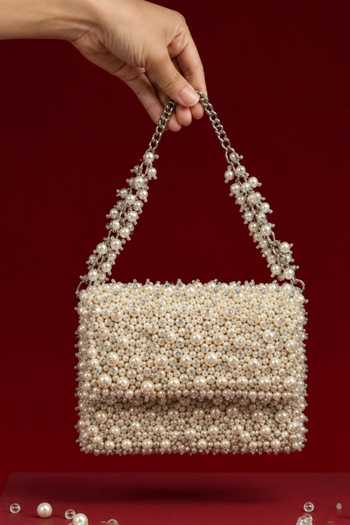 House Of Kosha Aria Pearl Embellished Mini Bag 