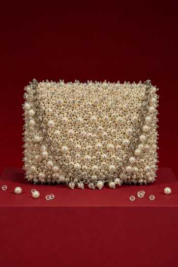 House Of Kosha Aria Pearl Embellished Mini Bag 